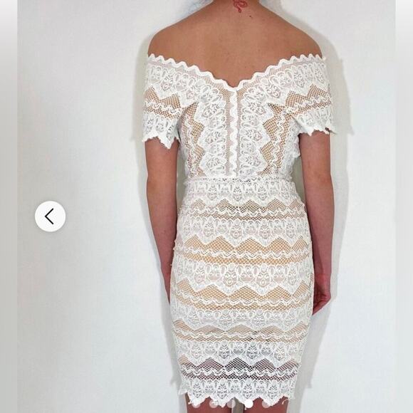 NIGHTCAP ANTIONETTE WISTERIA LACE SHEATH MINI DRESS NUDE LININGSZ 1 XS $395 MSRP - Picture 2 of 10